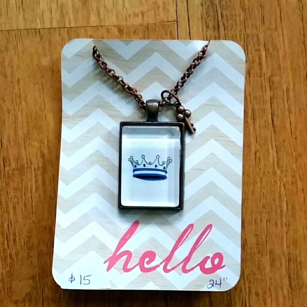 Handpainted Handmade Crown‎ Necklace